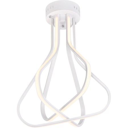 Elegant Lighting Dahlia 3 Light In White Flush Mount 5105F18WH